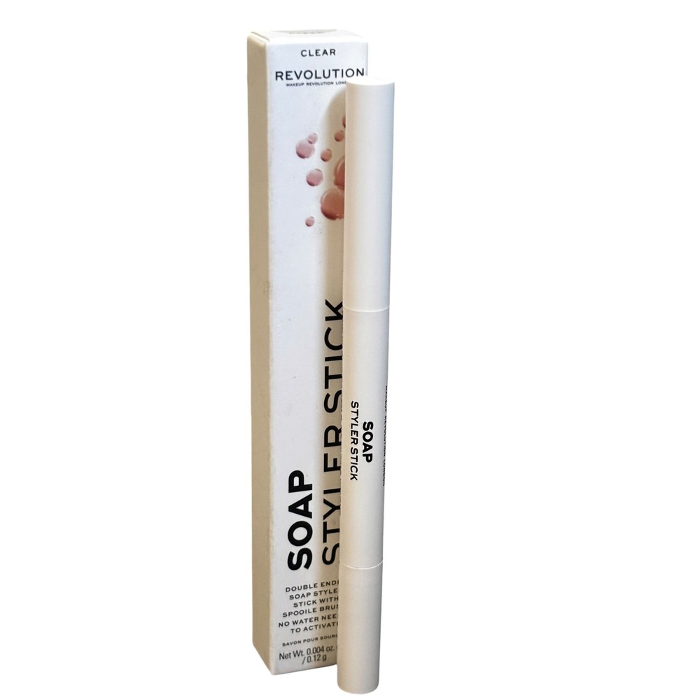 Revolution Beauty Soap Styler Stick Clear Double Ended Brow Soap Spoolie Brush
